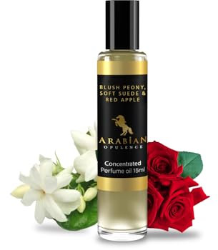 Arabian Opulence FR234 BLUSH PEONY, SOFT SUEDE & RED APPLE Roll-on Perfume Oil | Concentrated Fragrance Body Oil | Long Lasting Oil Based Perfume for Women | Travel Size Alcohol-Free Bottle (15ml)