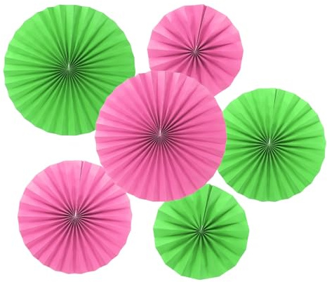 PATIKIL 20 cm/30 cm/40 cm pappersfläktar hängande dekoration, 12 i 1 set rund bikakestruktur fans med pärla för födelsedag bröllop examensevenemang fest, grön/rosenröd