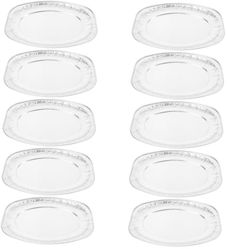 MUCKLILY 10piezas Bandejas De Aluminio Para Fiestas Barbacoa Comida Parrillas Desechables Para Servir