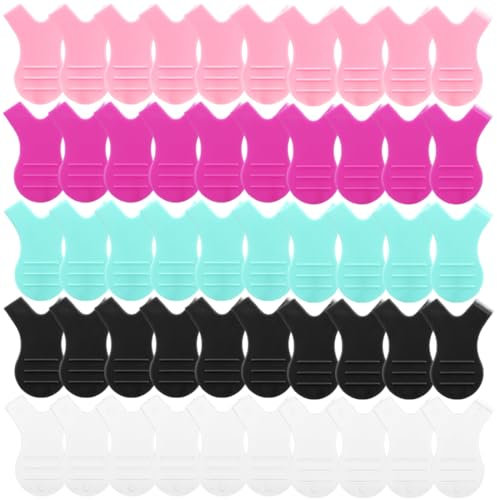 KEQAR 50 pièces Brosse à Cils en Forme Y, Brosse pour Rehaussement de Cils Kit Professionnel, Peigne à Cils de Greffage, Pinceau à Cils Extension, Outil de Maquillage des Cils (Cinq couleurs)