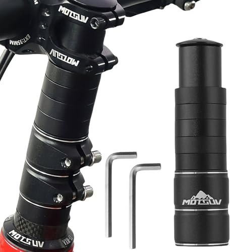 AMFUN 130MM Elevador Manillar Bicicleta, Elevador Bicicleta, Prolunga Manubrio Bici, Potencia Manillar Elevador, para Bicicleta de Montaña Carretera Bici(Negro)
