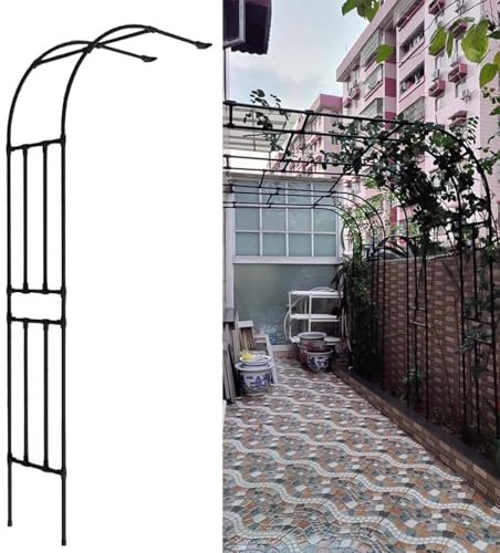 Arco de medio lado montado en la pared, soporte de acero resistente para rosas, pérgola, pabellón, cenador, para plantas trepadoras, arco de soporte para patio, césped, boda, ceremonia, fiesta.(300x24
