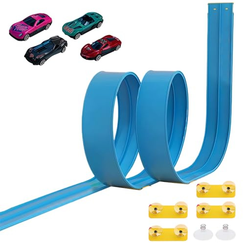 Circuit de course flexible - Circuit de course flexible pour avec ventouse - Jeu de course interactif pour maternelle, maison, voyage, anniversaire