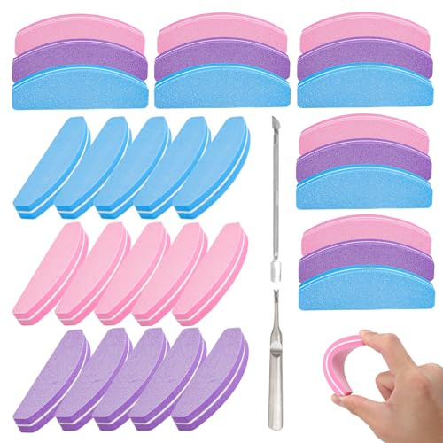 30 st. buffer för naglar, dubbelsidig nagelbuffert med nagelbandspusher | 100/180 grit buffert för gelnaglar nagelpoleringsblock, poleringsfil nagelfilar naturliga naglar för nagelstudio och hem