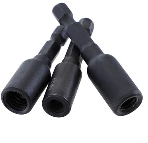 Juego de adaptadores de llave de vaso para tuercas de inserción y pernos de suspensión, M6/M8/M10 autorroscante para material Cr-Mo con vástago hexagonal de 1/4 pulgadas, herramienta de 3 piezas para