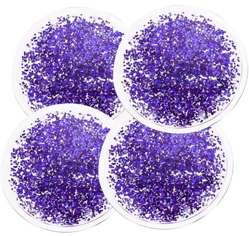 HOLIDYOYO Compresses Oculaires Rafraîchissantes en Gel Souple, 2 Paires, Violet, pour Soulager les Yeux Fatigués, pour Maison et Voyage, Compresses Relaxantes Froides pour Soins Oculaires