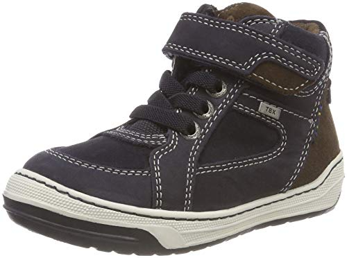 Lurchi Jungen Barney-tex Hohe Sneaker, Blau Atlantic Brown 22, 27 EU
