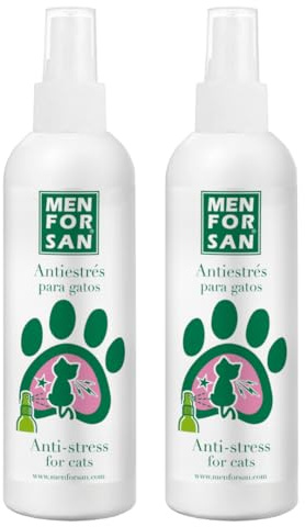 MENFORSAN Antiestrés para Gatos, Hierba gatera, Transparente, 125 ml (Paquete de 2)