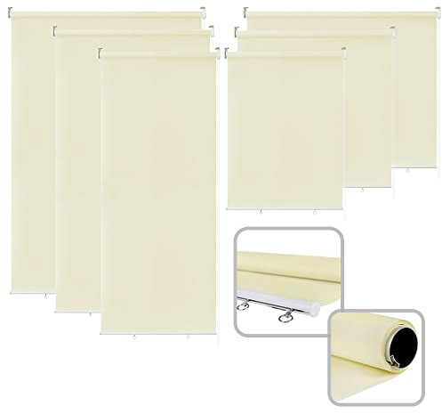 UISEBRT Tenda avvolgibile verticale per esterni Tenda a Rullo Oscurante, Tenda Parasole Antivento Privacy per Balcone, Terrazzo, protezione dai raggi UV (100 x 140 cm, Beige)