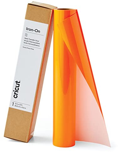 Cricut Iron On | Neon Orange | 3.6m (12ft) | Heat Transfer Vinyl Roll (HTV) | for use with All Cricut Cutting Machines