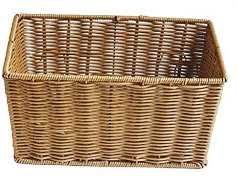 TOPBATHY Panier de rangement rectangulaire en rotin, 30 x 25 x 12 cm, pour cuisine, salle de bain, supermarché