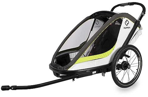 HAMAX Breeze Twin Remorque de vélo pour Enfant Blanc/Vert