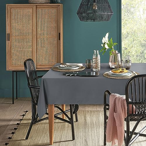 XWZO Tischdecke Abwaschbar, Tischdecke Grau, Fleckschutz Abwischbare Tischwäsche, Outdoor Tischdecken für Küche Party, 130 x 220 cm, 1 Stück