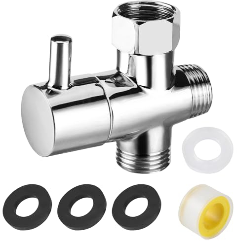 G1/2 Valvula Desviadora 3 Vias Valvula Desvio Grifo Ducha, Latón Válvula de Ducha para cabezal de ducha de mano y cabezal de pulverización fijo, G1/2 universal baño pieza de repuesto（20mm）