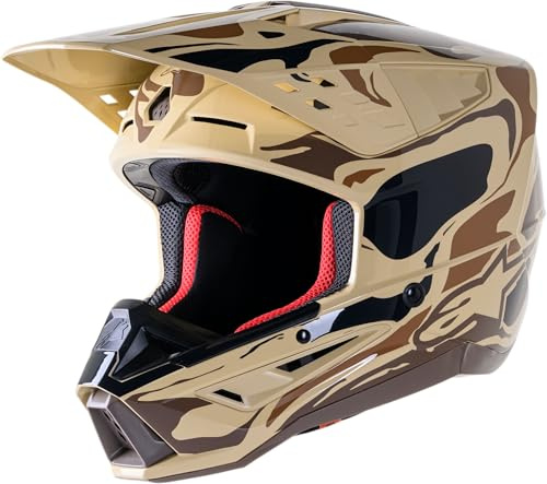 Alpinestars SM5 Mineral Helmet, Lightweight Protection for MX Riders, L, Dark Brown/Kangaroo Matte
