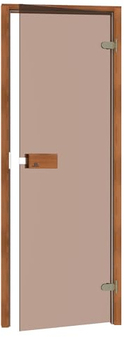 Saunainter Sportello per sauna CLASSIC 70x190 con chiusura magnetica, vetro temperato ESG da 8mm di alta qualità, telaio in legno massiccio, DIN a sinistra/destra regolabile (Thermo-Pioppo tremulo