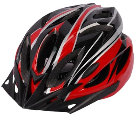 JISADER Fahrradhelm Fahrradhelm Fahrradhelm Sporthelme zum Radfahren Klettern Skaten, rot schwarz