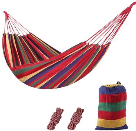 Hängematte, Camping Hammock, Tragbar Reise Hängematte, Outdoor Camping Hängematte, mit Baumfreundlichen Gurten zum Aufhängen und Tragetasch, für Indoor, Balkon, Terrasse, Garten-260 * 80CM