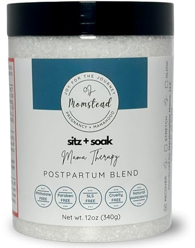 Momstead Sitz and Soak Mama Therapy | Postpartum Sitz Bath | Epsom Salt and Essential Oil Postpartum Bath Salts | Non-Toxic | All Natural