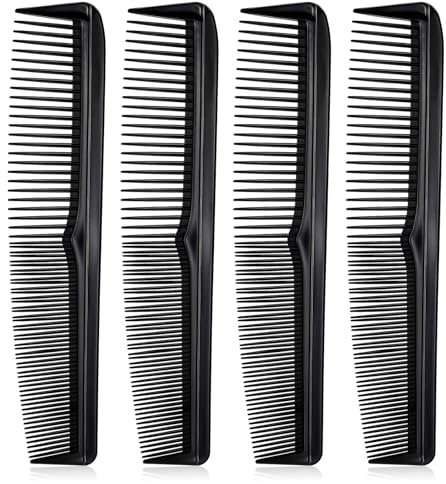 EupHHonycs 4-teiliges Haarkamm-Set Männer: Carbon Kamm Antistatisch, Kunststoff, Schwarz, 18.7cm