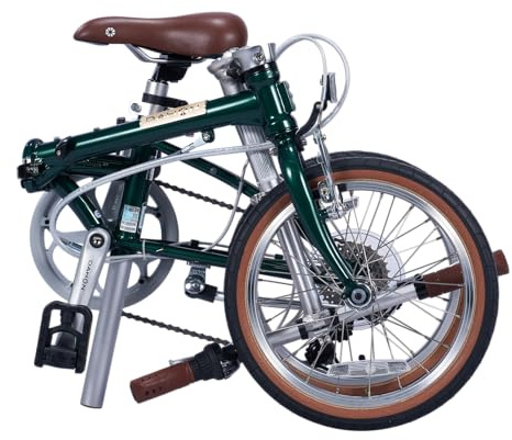 DAHON Boardwalk D7 Klappfahrrad für Erwachsene 16 Zoll Faltrad mit 7 Gang Schaltung, Faltbares Citybike für Pendler und Reisen, Dunkelgrün