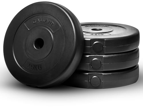 Gallant Weight Plates - 10kg Standard 1 Inch Vinyl Weights Discs 20kg 40kg 60kg 80kg 100kg Set For Men Women - Weight Plate Set for Lifting Dumbbells Barbell Home Gym Fitness (2.5kg x 4 = 20kg)
