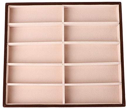 URSXODAWQ Scatola per occhiali da sole con 10 griglie, espositore per occhiali, moderno organizer per occhiali dal design elegante, custodia per occhiali per occhiali da sole, materiale MDF