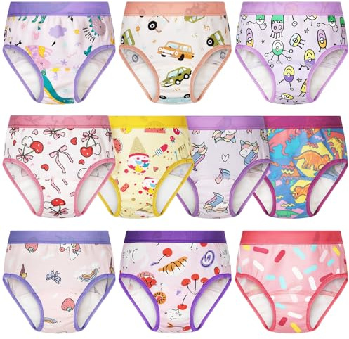 FLYISH DIRECT Potty Training Pants, Reusable Toddler Training Pants for Girls, Cotton Absorbent Potty Underwear Brief Style, Pink, 2 Years