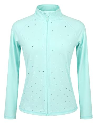 Kmarouse Chaqueta Patinaje Artístico Mujer Cremallera Strass