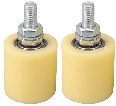 BQLZR 40x44mm Cuscinetto a rulli a rulli piatto in acciaio giallo argento PP 6200 Vite M10 per cancello scorrevole elettrico Porta Pack di 2