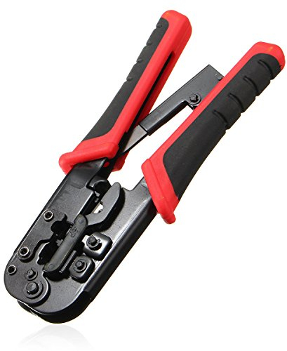 NUZAMAS Red LAN Cable Herramienta de crimpado Conector Red Alicates de engarzado Cable de red RJ45-8P8C Cable telefónico RJ11-6P6C / 6P4C 6P2C J12-4P4C