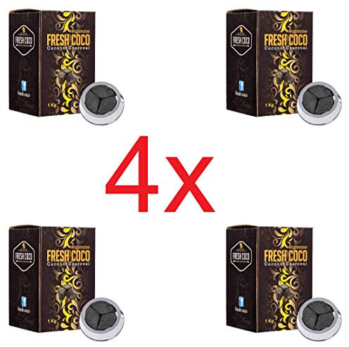 FRESH COCO SUPREME : Lot de 4KG - Charbon naturel triangulaire, Compatible KALOUD et BROHOOD - Qualité premium.