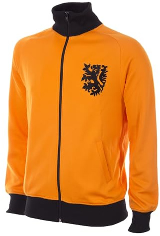 Copa Herren Holland World Cup 1978 Football Jacket Retro-Fußball-Jacke mit langem Ausschnitt, Orange, L