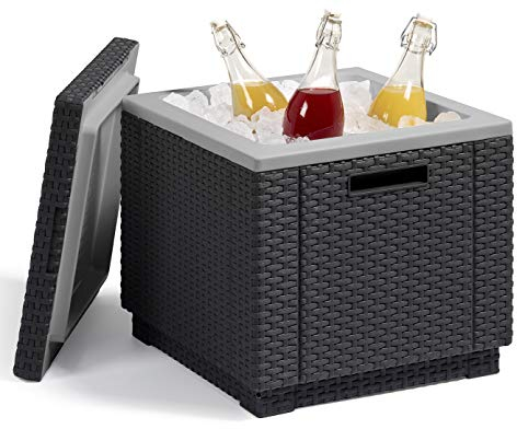 Keter Bier- und Weinkühltisch perfekt für Ihre Terrasse, Picknick und Strandzubehör, Graphit