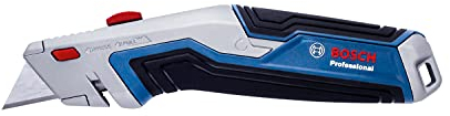 Bosch Professional Universal-Teppichmesser mit ausziehbarer Klinge und Klingenfach im Griff (inkl. 3x Trapezklingen)