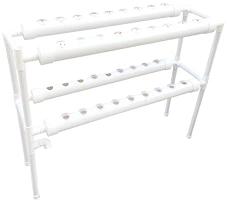 Fetcoi Hydroponic Grow Kit, PVC Hydroponisches Anzuchtsysteme, Hydroponisches Rohr ​Soilless Kultivierung Gemüsepflanze Wachsen Kit(2 Lagen/36 Löchern)