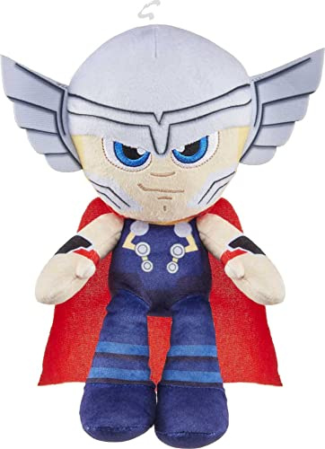 Marvel Plush Character Figure, 8-inch Thor Super Hero Soft Doll, Collectible Toy Gift for Kids & Fans Ages 3 Years Old & Up
