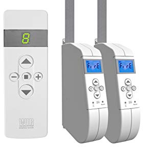 WIR elektronik, eWickler 2 Fenster Funk-Set, eW940-F, 2x elektrischer Gurtwickler + 1x Fernbedienung FB-9, für 17-23 mm Gurtband, Aufputz, bis 45 kg, inkl. Netzstecker (2 Fenster)