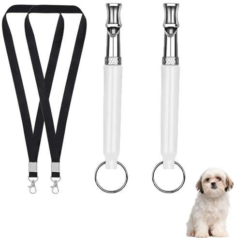 JVHLOV Dog Whistle, Dog Whistle with Lanyard Neck Strap, for Recall and Barking Control, Easy to Use, High Pitch, Clear Sound, High Frequency Whistle for Dogs