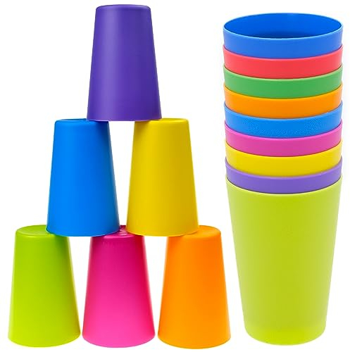 9 Piezas Vasos de Plástico de Colores, 260 ml Vasos de Plástico Reutilizables, Apilables PequeñOs Vasos de PláStico para Beber para Cocina Fiestas Al Aire Libre Picnics Travel (9 colores)