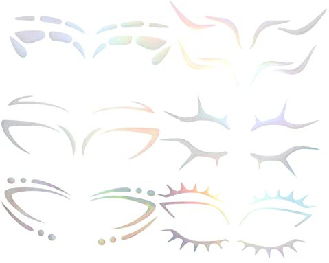 TOVINANNA 6pezzi Tatuaggi Temporanei Per Occhi Sopracciglia e Eyeliner Adesivi Per Tatuaggi Sul Viso Per Donne e Ragazze Per Halloween Feste e Carnevale