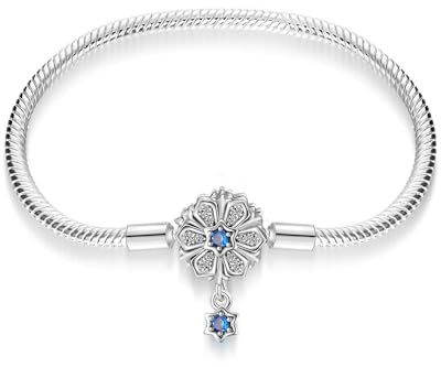 QIKAOLA S925 pulseras de plata de ley para Pandora Charms Momentos Pulseras de cadena de serpiente para las mujeres