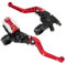 Frein de Guidon 7/8 22mm Pour Moto Levier d'embrayage Maître-cylindre CNC Gauche et Droit Set Rouge