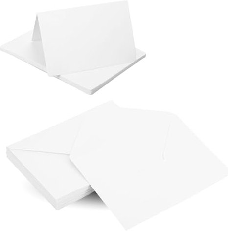 Klappkarten Blanko mit Umschlag, 80er Set Faltkarten mit Umschlag, Geburtstagskarten Set, Blanko Karten zum Selbstgestalten, PostkartenBlanko für Einladungskarten Hochzeit und Grußkarten