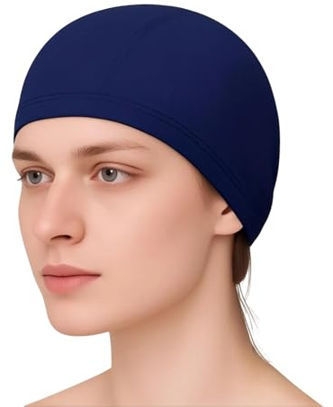 Annlpoy 2pcs Gorro Natacion Hombre y Mujer Gorro Piscina Gorro de Baño de Tejido de Cola de Pez Gorro Natacion, Transpirable y de Secado rápido, para Pelo Largo y Corto, Protege el Pelo al Nadar