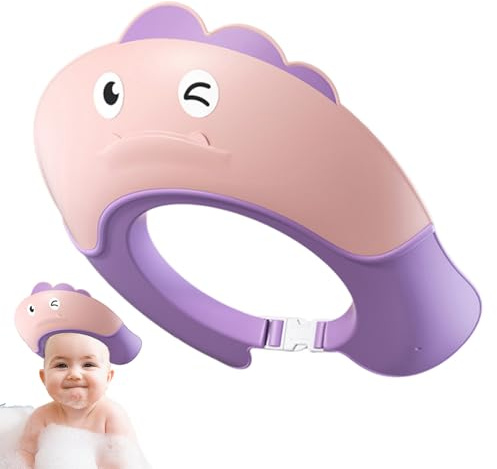 Tuxxjzm Cuffia da bagno regolabile a forma di dinosauro, per bambini 6 in su, per il bagno per lavare i capelli