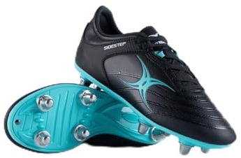 Gilbert BootX15 Lo6S Chaussures de rugby pour enfant, Aq noir, 35 EU