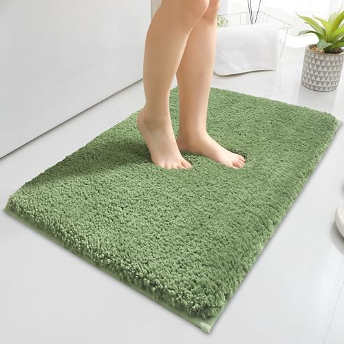 40x60cm Badematte Rutschfeste, Weiche Badezimmer Teppich in Shaggy Optik, Rutschfeste Waschbare Badezimmer Teppich wasserabsorbierende Badematte, Toilettendekor, Duschmatte für Badezimmer Dusche