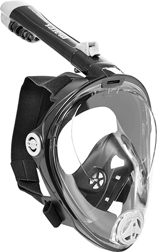 Mares Aquazone Full Face Mask - Maschera Integrale Snorkeling Adulto, Facciale in Silicone, Boccaglio Pieghevole, 3 Taglie