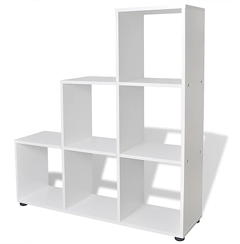 vidaXL Libreria a Scala/Mensola Elegante 107cm Bianca Ripiano Scaffale Moderno
